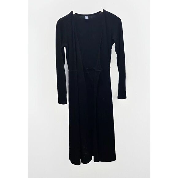 Old Navy Women's S  Black‎ Cotton Knit Long Sleeve  String Tied Cardigan Sweater - Picture 1 of 4